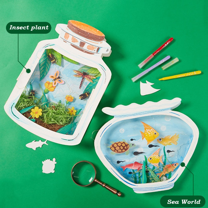 Children DIY The World In The Bottle Handmade Craft