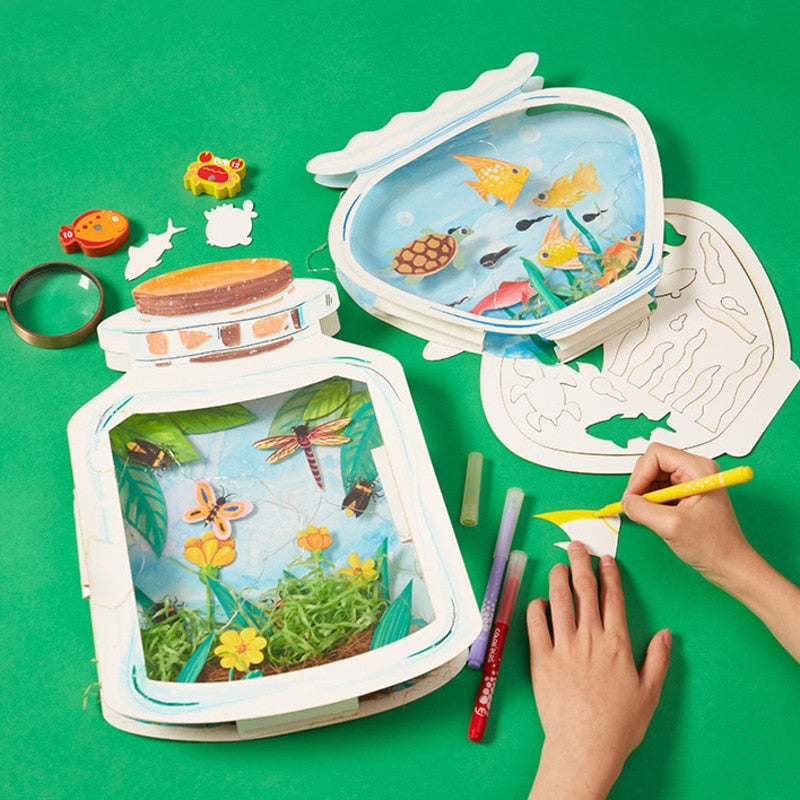 Children DIY The World In The Bottle Handmade Craft