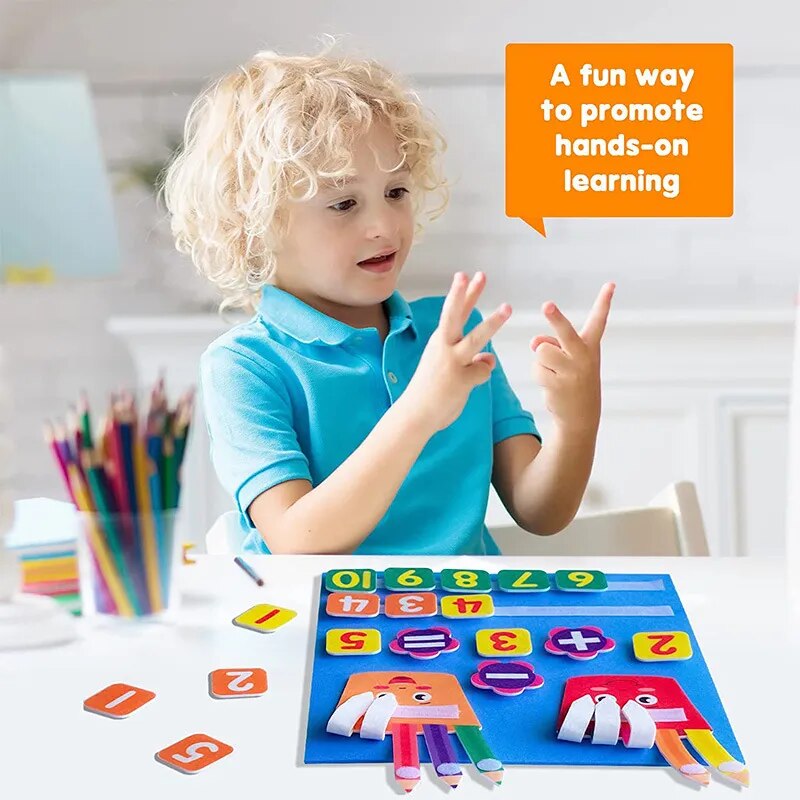 Kid Montessori Toys Felt Finger Numbers