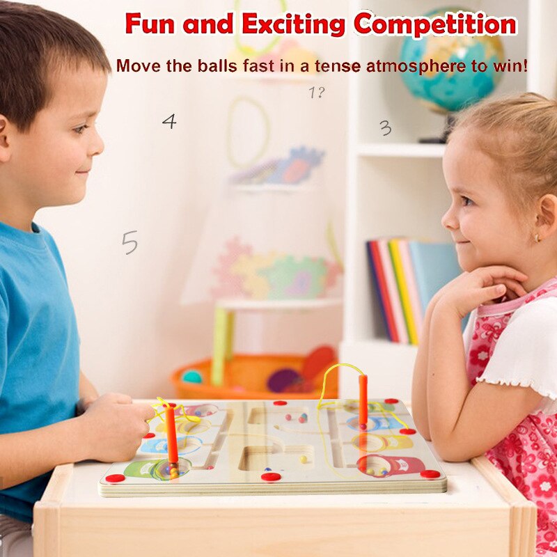Magnetic Wooden Color and Number Maze
