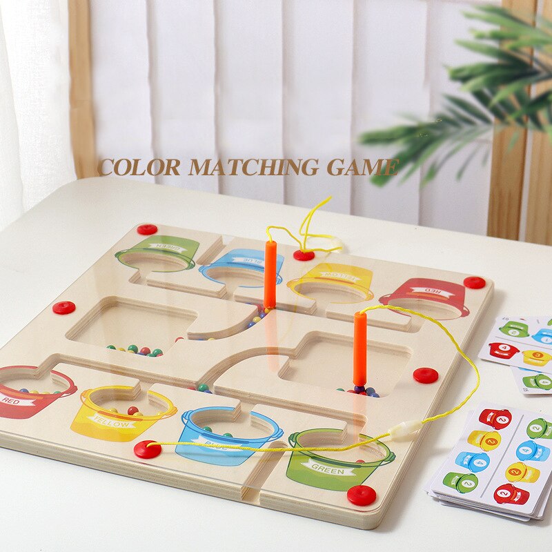 Magnetic Wooden Color and Number Maze