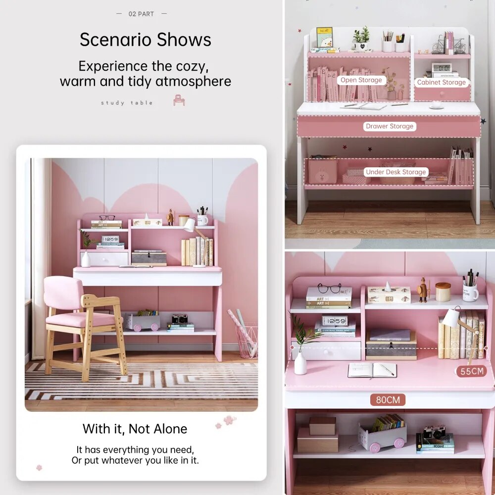 Wooden Kids Study Desk and Chair Set