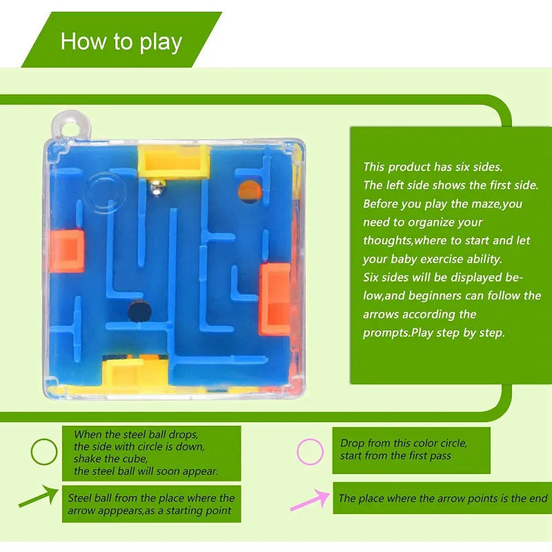 3D Maze Magic Cube Six-sided Transparent