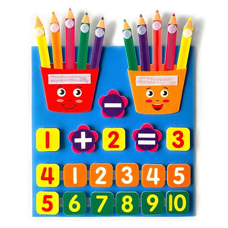 Kid Montessori Toys Felt Finger Numbers