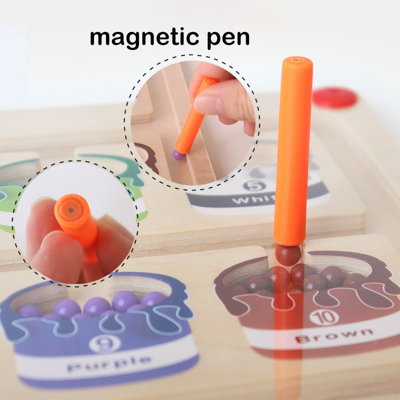 Magnetic Wooden Color and Number Maze