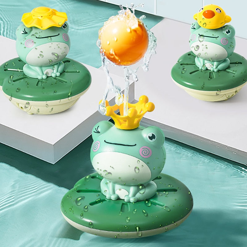 Bath Toys Electric Spray Water Floating Rotation Frog