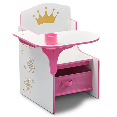 Princess Crown Task Chair Desk with Storage Bin