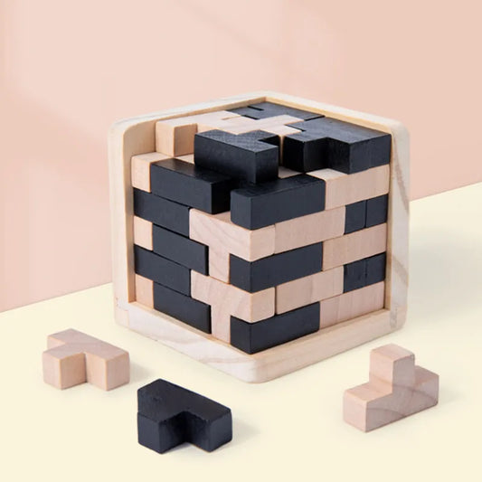 Wooden Puzzles IQ Toy, 54T Cube Educational