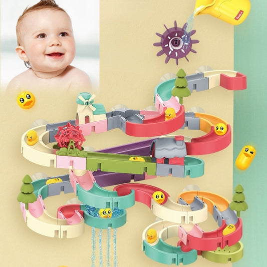 Baby Bath Toys DIY Slide Tracks Pipeline Yellow Ducks