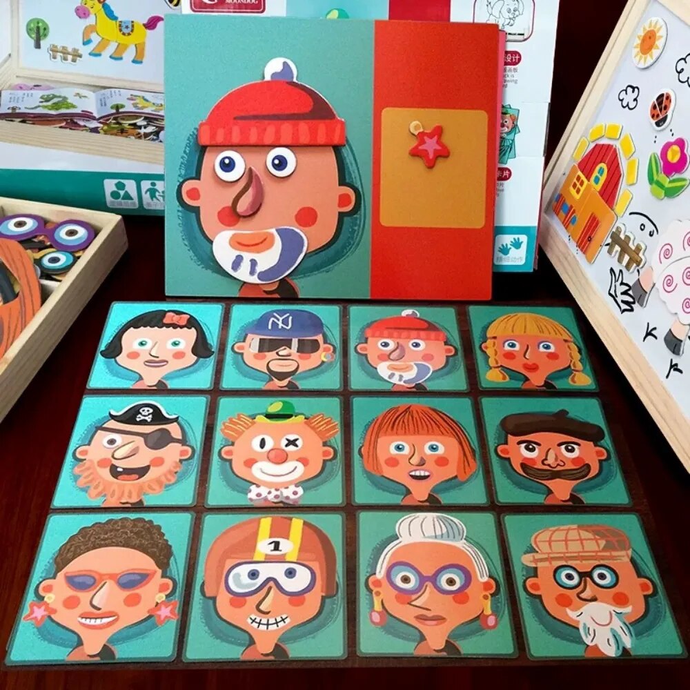 Magnetic Puzzle with Characters and Five Sense Scenes