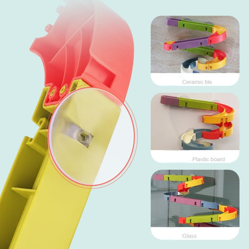 Baby Bath Toys DIY Slide Tracks Pipeline Yellow Ducks