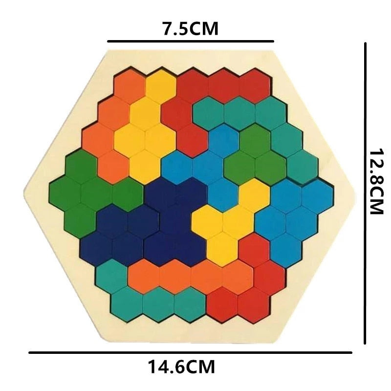 3D Hexagonal Wooden Puzzles Educational Toy