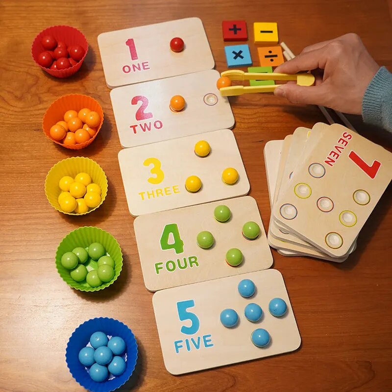 Montessori Toys for Children Rainbow Stack Number Game