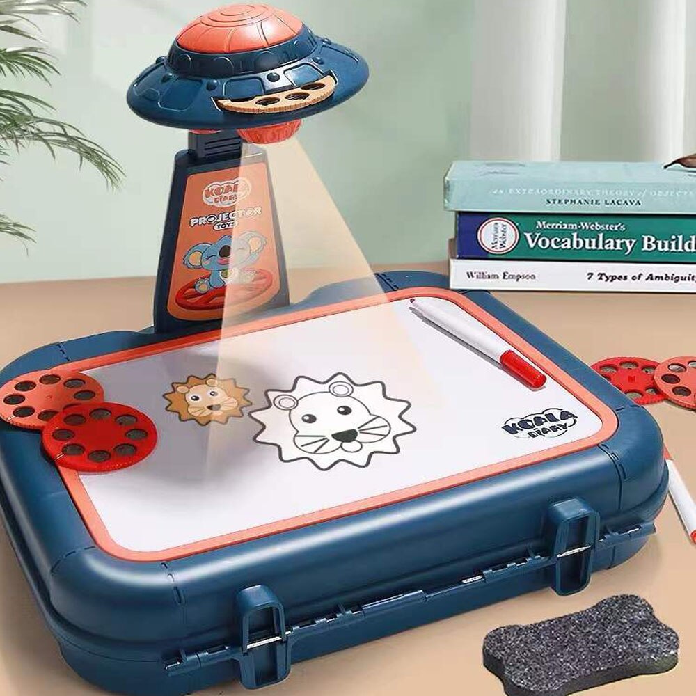 Children's LED Projector Suitcase Art Drawing Table