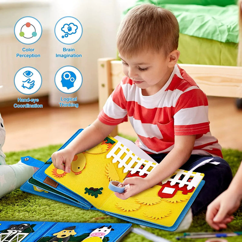 3D Montessori Storytelling Cloth Book Felt Busy Board