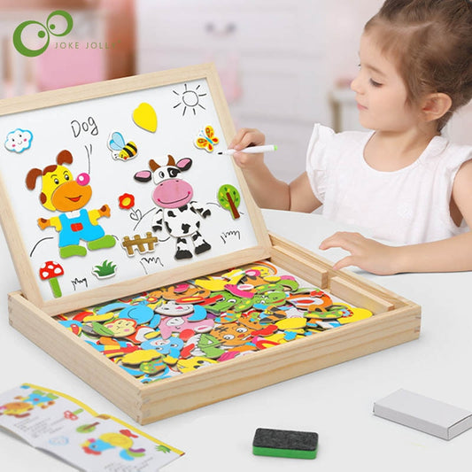 100+Pcs Wooden Multifunction Children Animal Puzzle