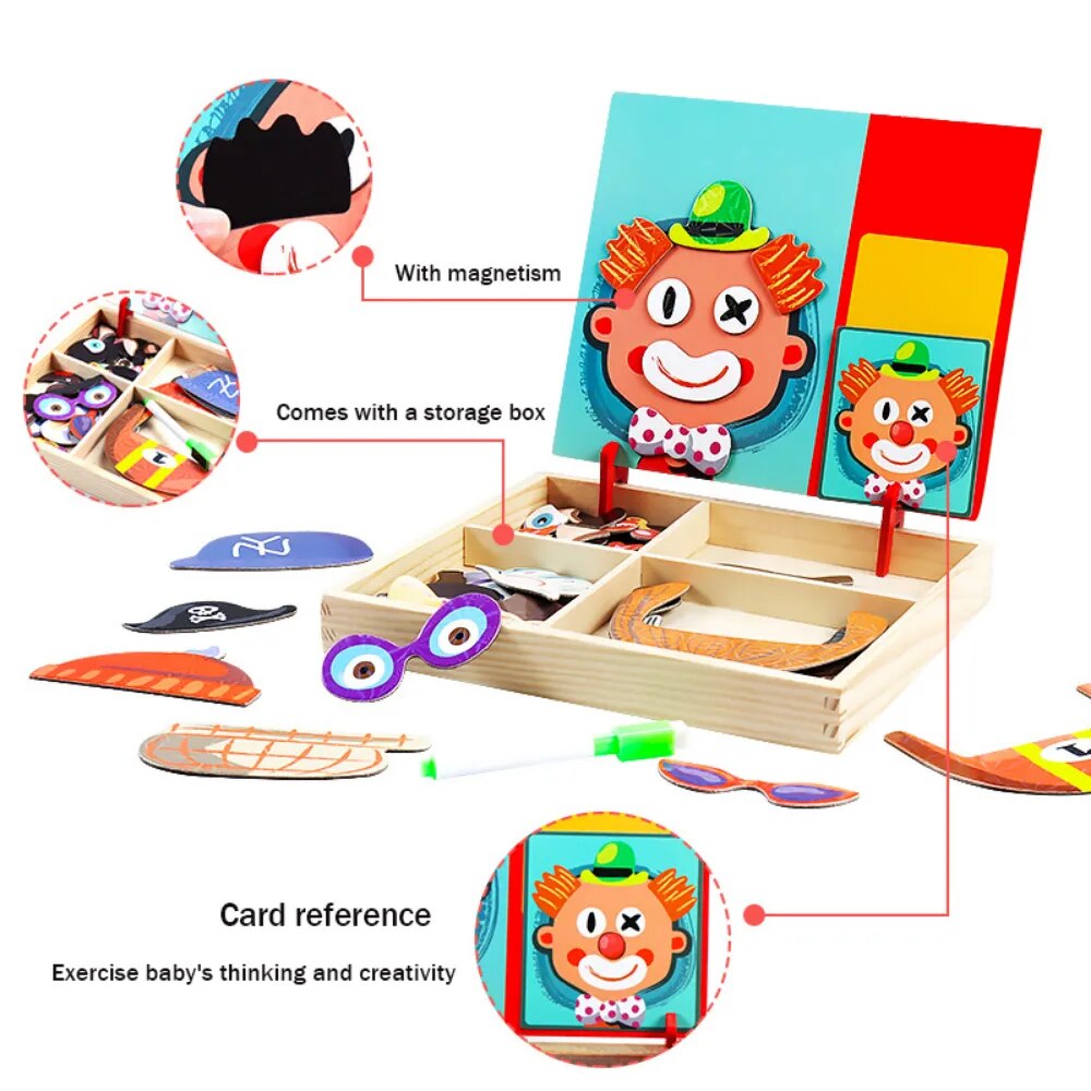 Magnetic Puzzle with Characters and Five Sense Scenes