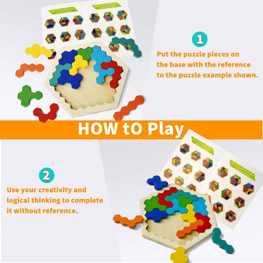 3D Hexagonal Wooden Puzzles Educational Toy