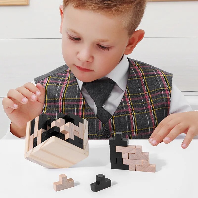 Wooden Puzzles IQ Toy, 54T Cube Educational