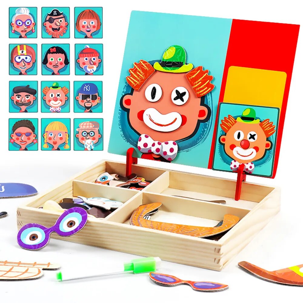 Magnetic Puzzle with Characters and Five Sense Scenes