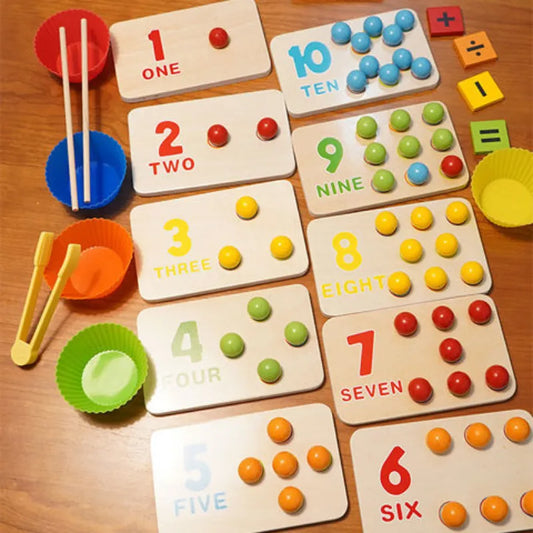 Montessori Toys for Children Rainbow Stack Number Game