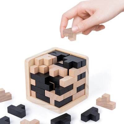 Wooden Puzzles IQ Toy, 54T Cube Educational