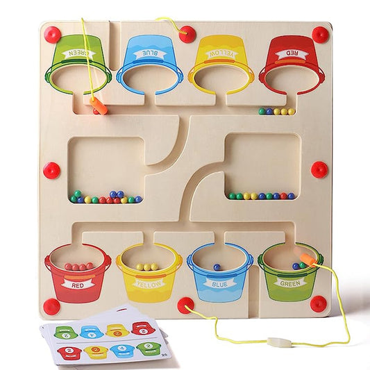 Magnetic Wooden Color and Number Maze